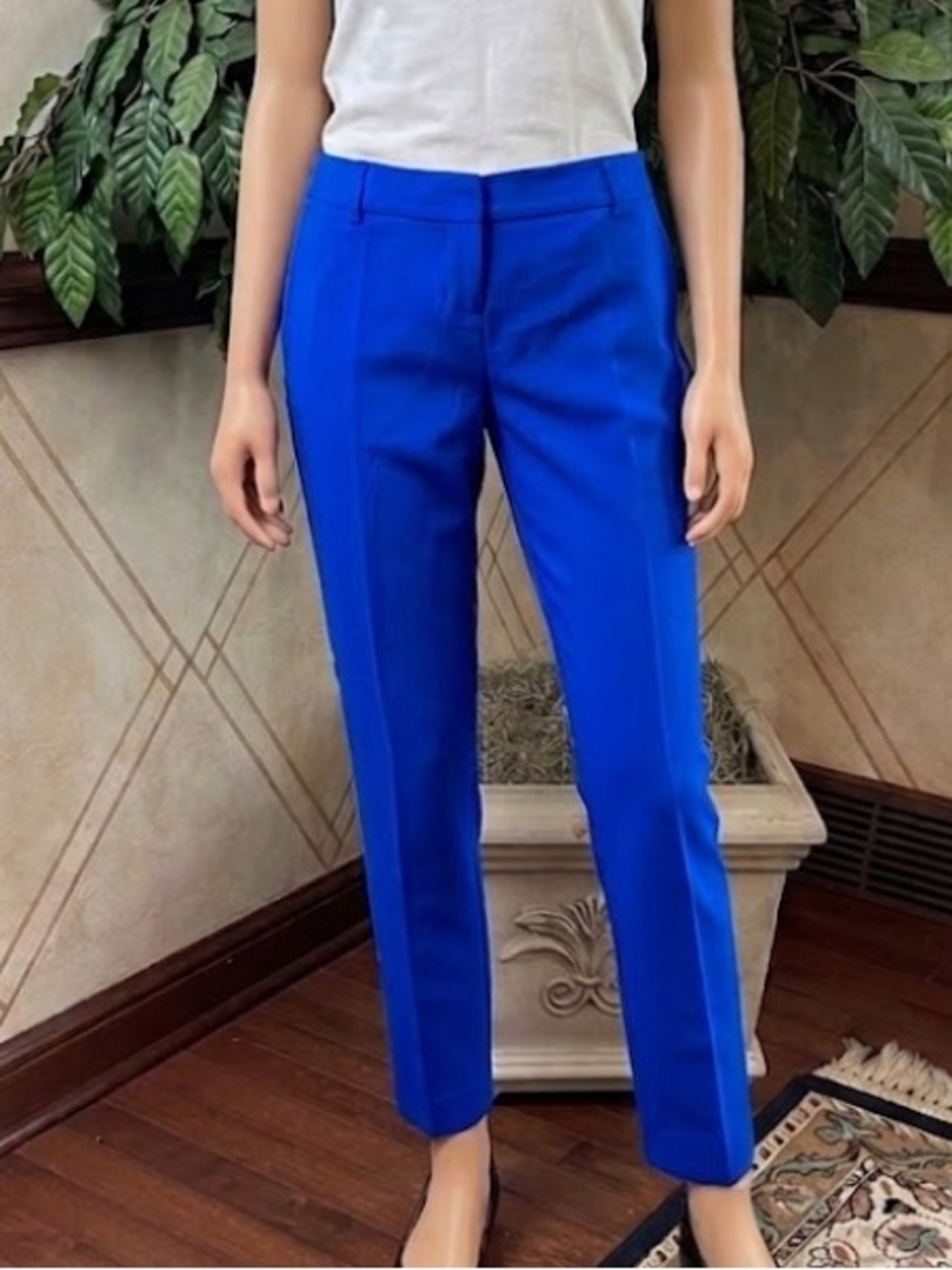 EXPRESS COLUMNIST ROYAL BLUE TAILORED ANKLE PANTS